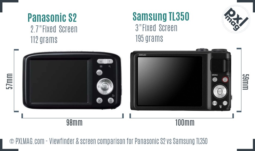 Panasonic S2 vs Samsung TL350 Screen and Viewfinder comparison