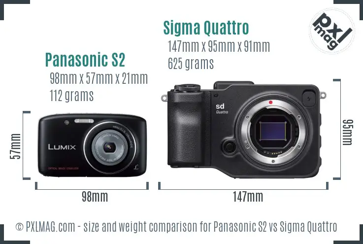 Panasonic S2 vs Sigma Quattro size comparison