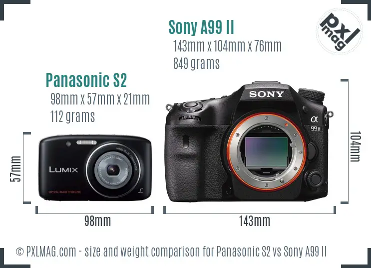 Panasonic S2 vs Sony A99 II size comparison Panasonic S2 vs Sony A99 II size comparison