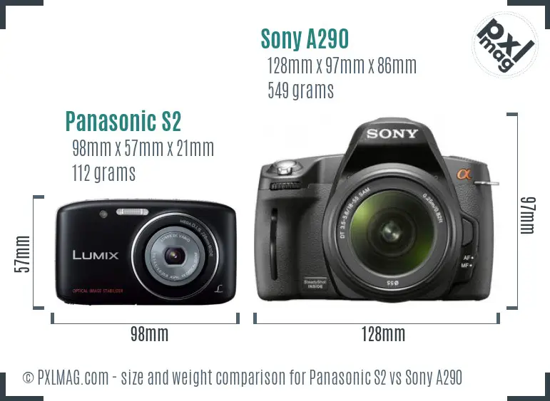 Panasonic S2 vs Sony A290 size comparison Panasonic S2 vs Sony A290 size comparison
