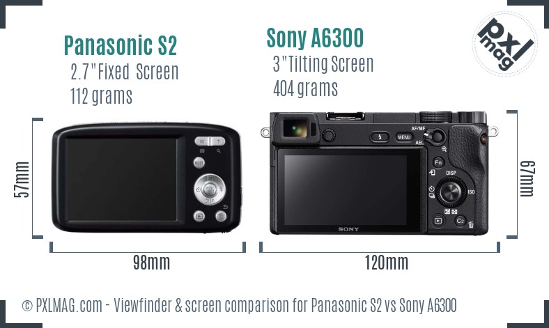 Panasonic S2 vs Sony A6300 Screen and Viewfinder comparison
