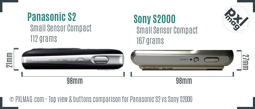 Panasonic S2 vs Sony S2000 top view buttons comparison Panasonic S2 vs Sony S2000 top view buttons comparison