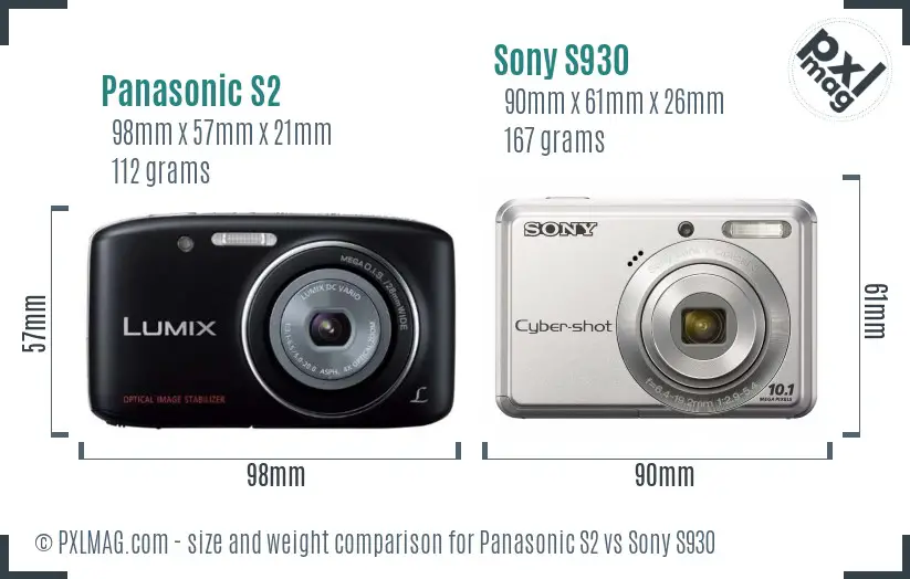 Panasonic S2 vs Sony S930 size comparison