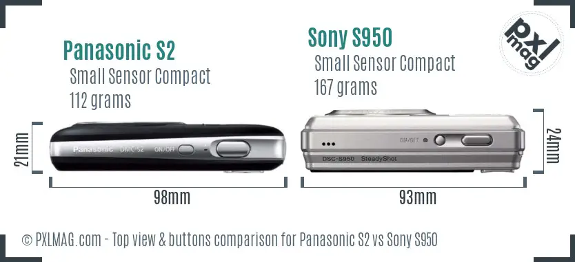 Panasonic S2 vs Sony S950 top view buttons comparison