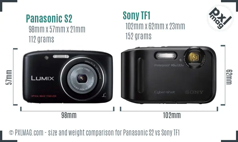 Panasonic S2 vs Sony TF1 size comparison