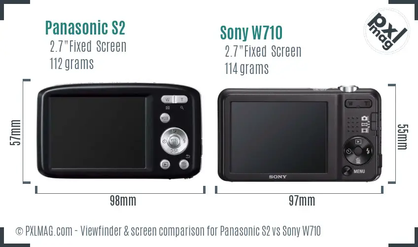 Panasonic S2 vs Sony W710 Screen and Viewfinder comparison Panasonic S2 vs Sony W710 Screen and Viewfinder comparison