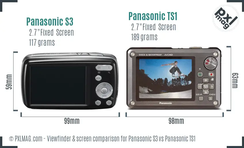 Panasonic S3 vs Panasonic TS1 Screen and Viewfinder comparison