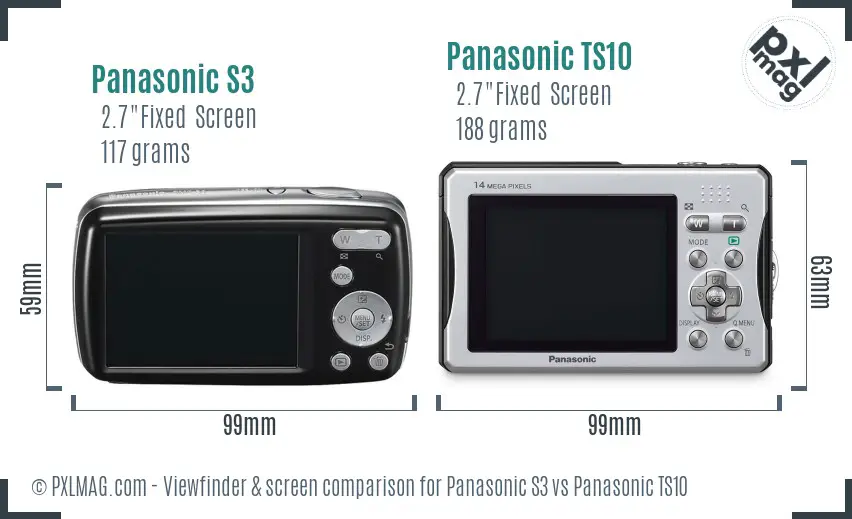 Panasonic S3 vs Panasonic TS10 Screen and Viewfinder comparison