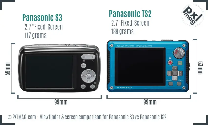 Panasonic S3 vs Panasonic TS2 Screen and Viewfinder comparison