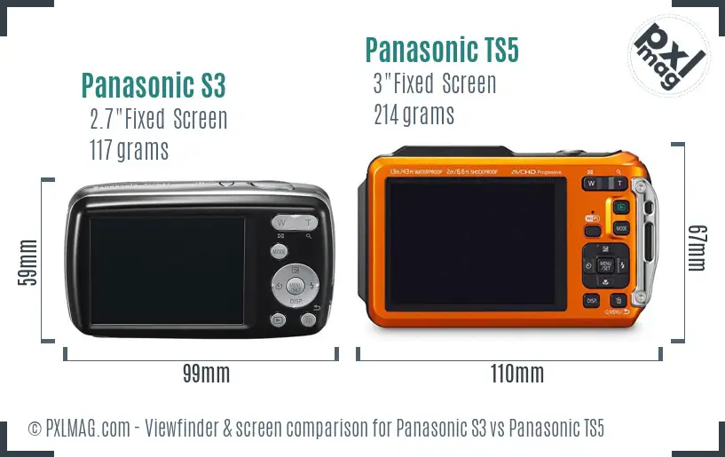 Panasonic S3 vs Panasonic TS5 Screen and Viewfinder comparison