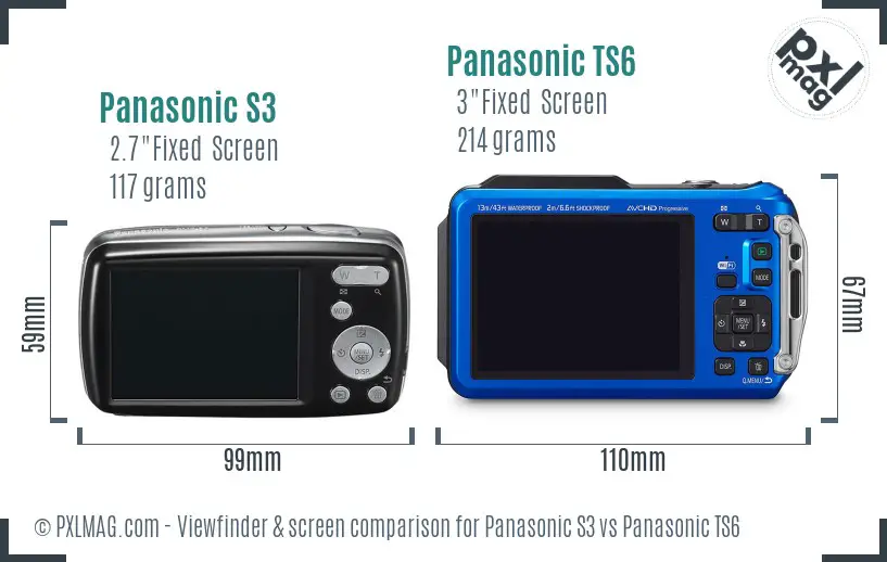 Panasonic S3 vs Panasonic TS6 Screen and Viewfinder comparison