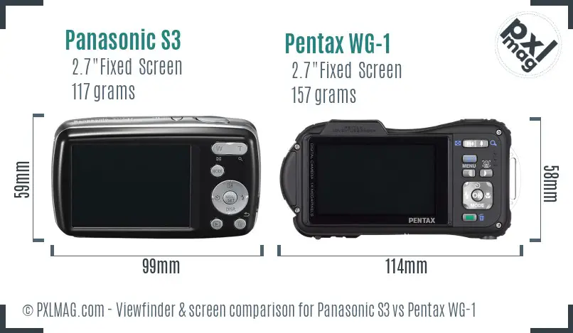 Panasonic S3 vs Pentax WG-1 Screen and Viewfinder comparison