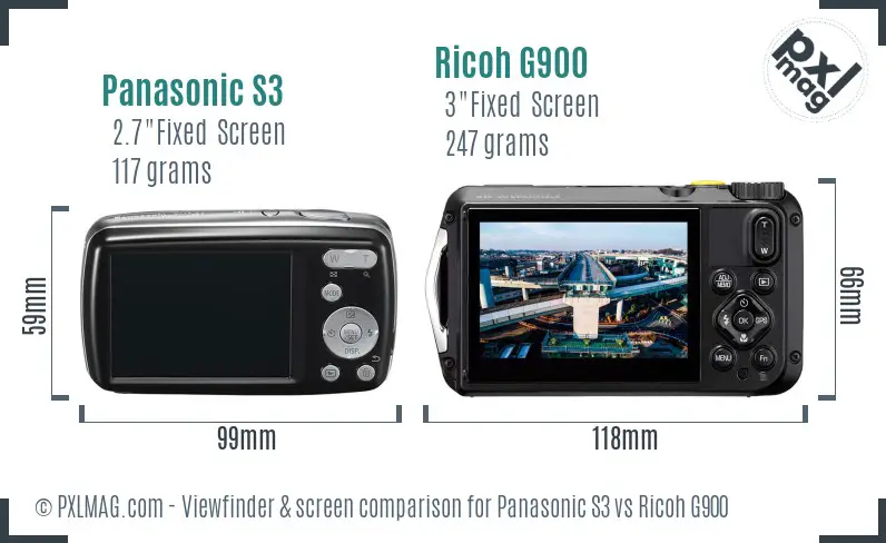 Panasonic S3 vs Ricoh G900 Screen and Viewfinder comparison