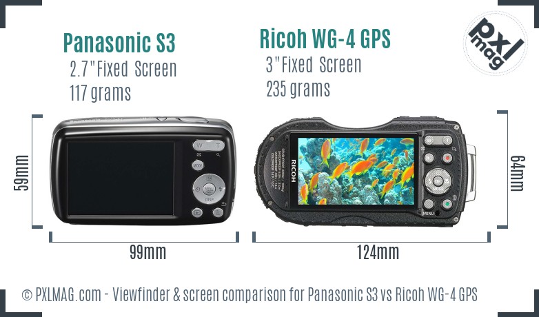 Panasonic S3 vs Ricoh WG-4 GPS Screen and Viewfinder comparison