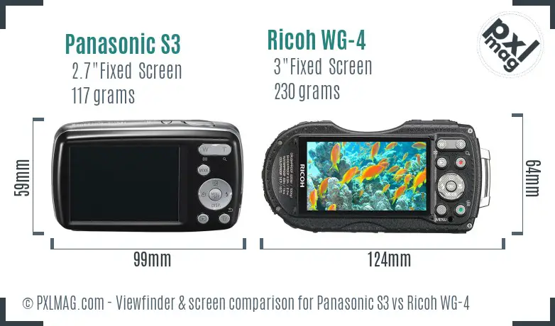 Panasonic S3 vs Ricoh WG-4 Screen and Viewfinder comparison