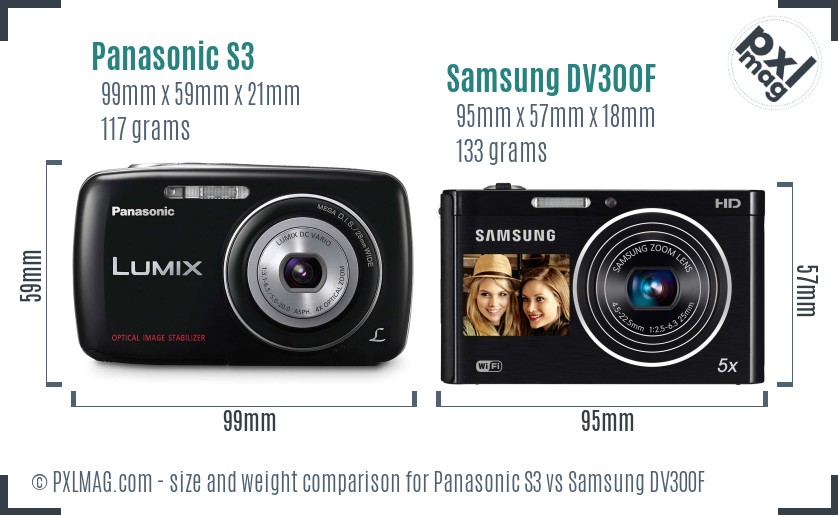 Panasonic S3 vs Samsung DV300F size comparison Panasonic S3 vs Samsung DV300F size comparison