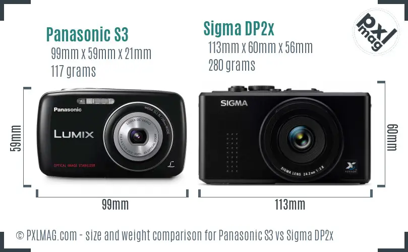 Panasonic S3 vs Sigma DP2x size comparison