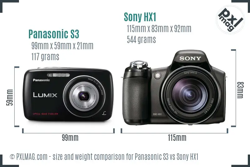 Panasonic S3 vs Sony HX1 size comparison
