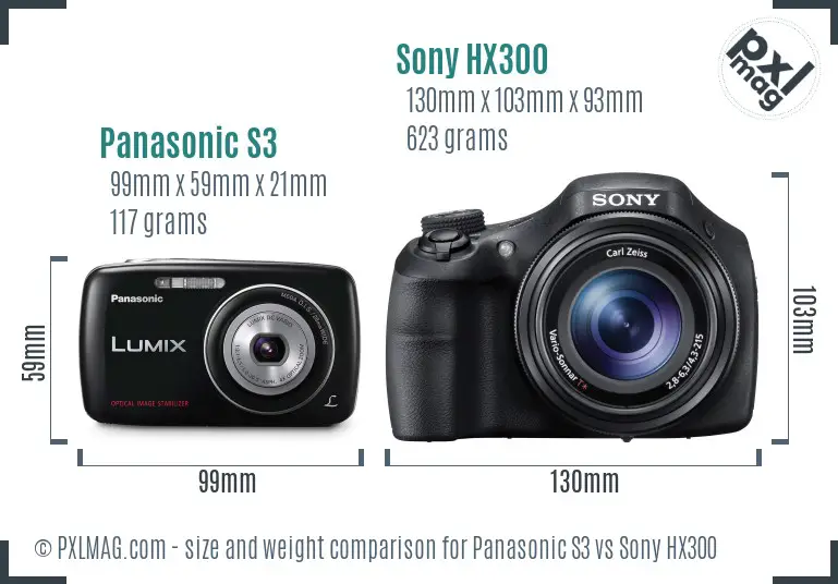 Panasonic S3 vs Sony HX300 size comparison