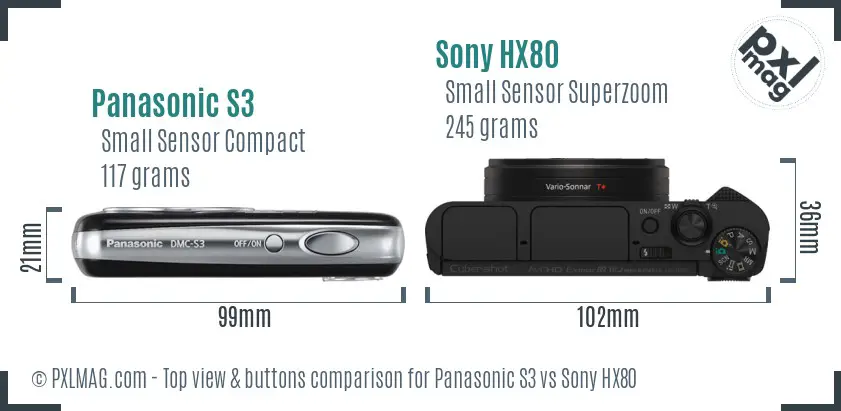 Top view design and control layout comparison