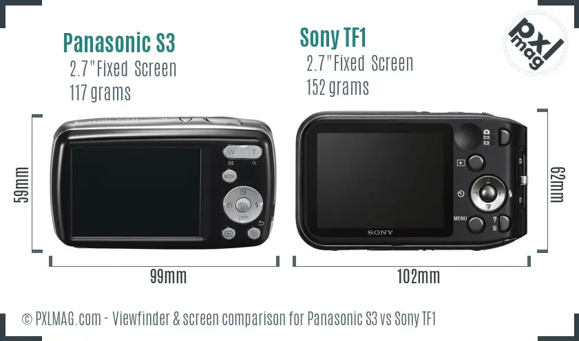 Panasonic S3 vs Sony TF1 Screen and Viewfinder comparison Panasonic S3 vs Sony TF1 Screen and Viewfinder comparison