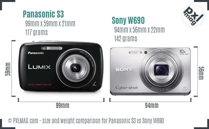 Panasonic S3 vs Sony W690 size comparison Panasonic S3 vs Sony W690 size comparison