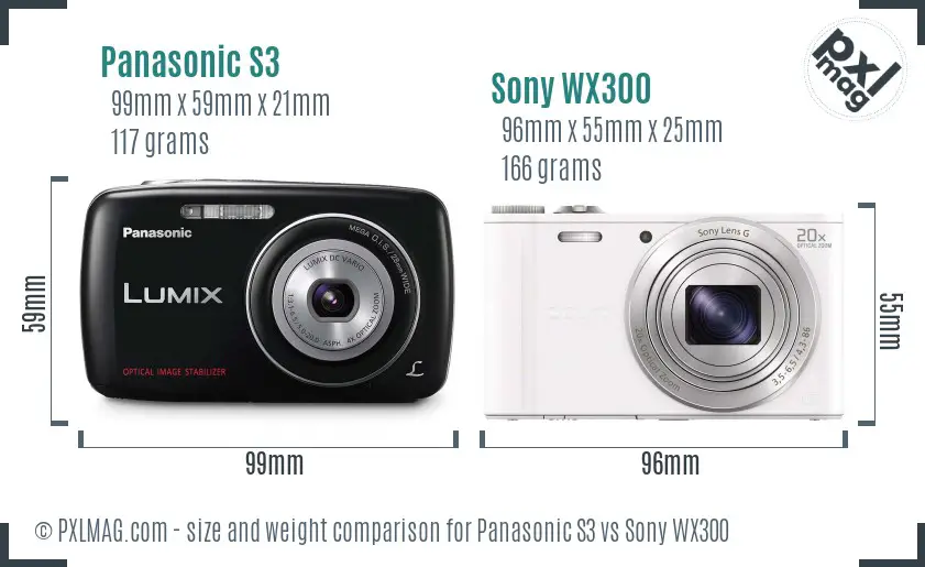 Panasonic S3 vs Sony WX300 size comparison Panasonic S3 vs Sony WX300 size comparison
