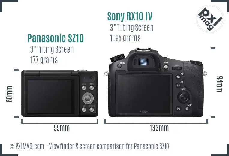 Panasonic SZ10 vs Sony RX10 IV Screen and Viewfinder comparison Panasonic SZ10 vs Sony RX10 IV Screen and Viewfinder comparison