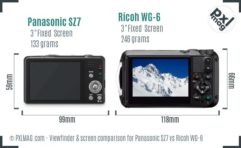 Panasonic SZ7 vs Ricoh WG-6 Screen and Viewfinder comparison Panasonic SZ7 vs Ricoh WG-6 Screen and Viewfinder comparison
