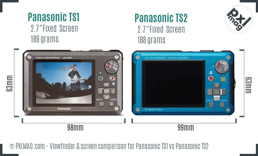 Panasonic TS1 vs Panasonic TS2 Screen and Viewfinder comparison