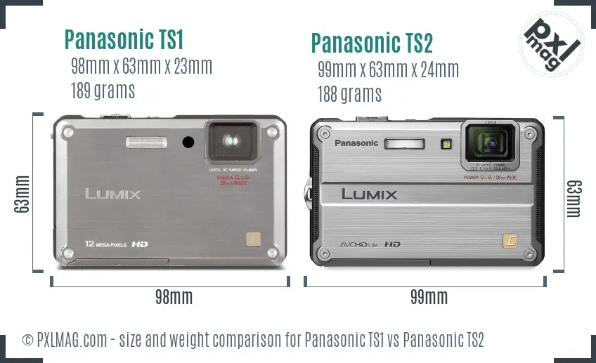 Panasonic TS1 vs Panasonic TS2 size comparison