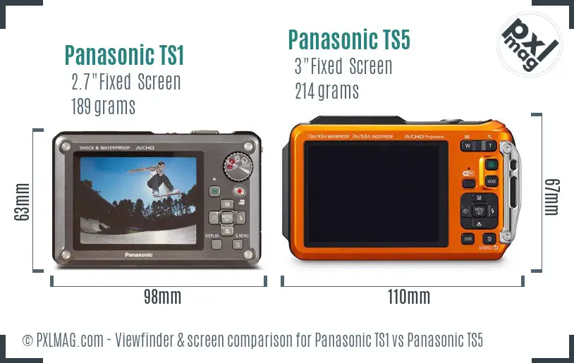 Panasonic TS1 vs Panasonic TS5 Screen and Viewfinder comparison