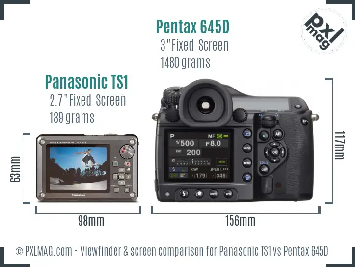 Panasonic TS1 vs Pentax 645D Screen and Viewfinder comparison