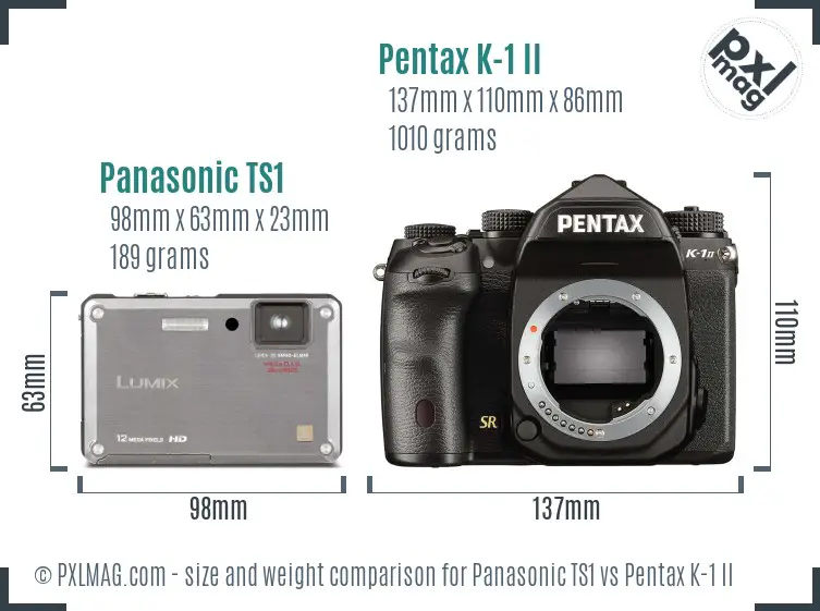 Panasonic TS1 vs Pentax K-1 II size comparison