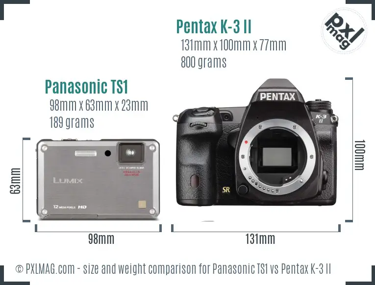 Panasonic TS1 vs Pentax K-3 II size comparison