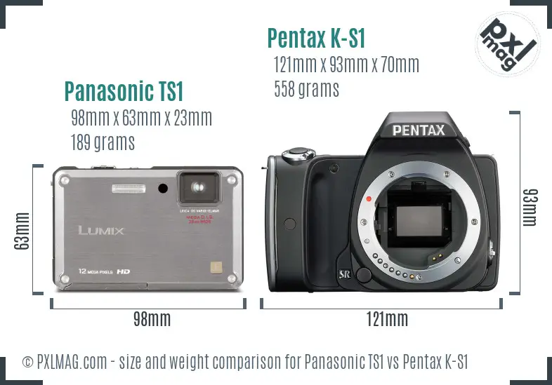 Panasonic TS1 vs Pentax K-S1 size comparison