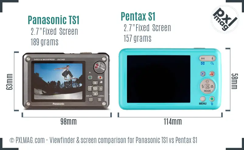 Panasonic TS1 vs Pentax S1 Screen and Viewfinder comparison