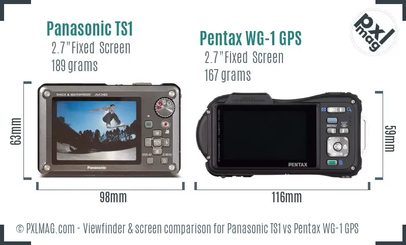 Panasonic TS1 vs Pentax WG-1 GPS Screen and Viewfinder comparison