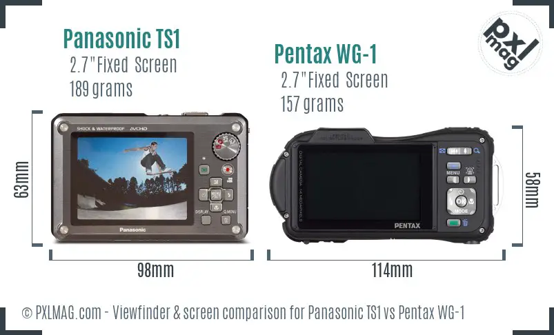 Panasonic TS1 vs Pentax WG-1 Screen and Viewfinder comparison