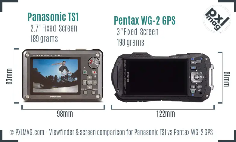 Panasonic TS1 vs Pentax WG-2 GPS Screen and Viewfinder comparison