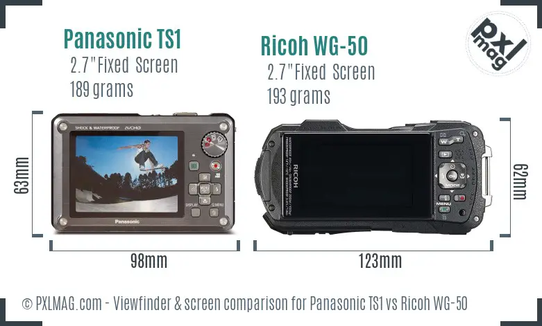 Panasonic TS1 vs Ricoh WG-50 Screen and Viewfinder comparison Panasonic TS1 vs Ricoh WG-50 Screen and Viewfinder comparison