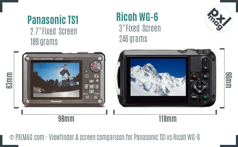 Panasonic TS1 vs Ricoh WG-6 Screen and Viewfinder comparison