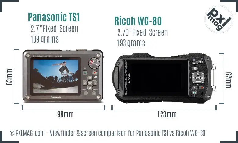 Panasonic TS1 vs Ricoh WG-80 Screen and Viewfinder comparison