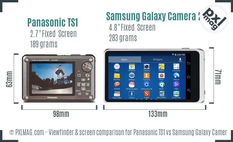 Panasonic TS1 vs Samsung Galaxy Camera 2 Screen and Viewfinder comparison