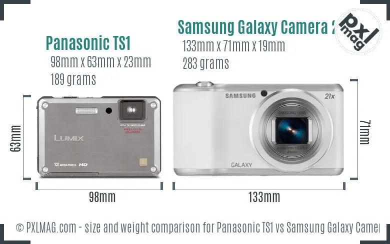 Panasonic TS1 vs Samsung Galaxy Camera 2 size comparison