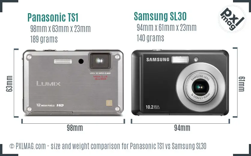 Panasonic TS1 vs Samsung SL30 size comparison Panasonic TS1 vs Samsung SL30 size comparison