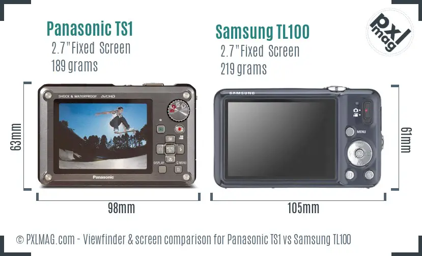 Panasonic TS1 vs Samsung TL100 Screen and Viewfinder comparison
