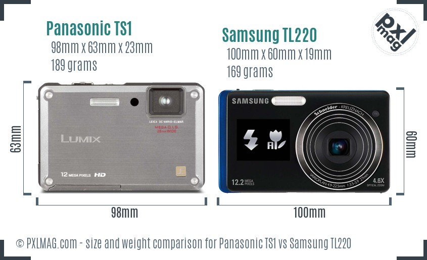 Panasonic TS1 vs Samsung TL220 size comparison Panasonic TS1 vs Samsung TL220 size comparison