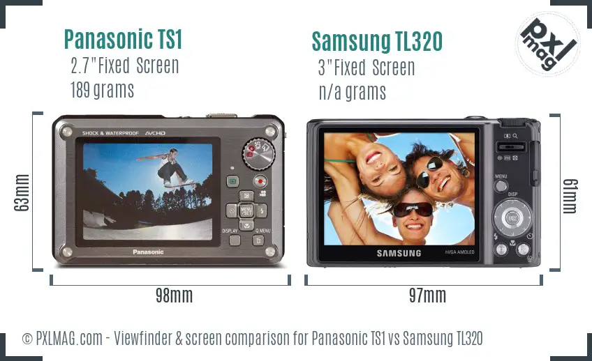Panasonic TS1 vs Samsung TL320 Screen and Viewfinder comparison