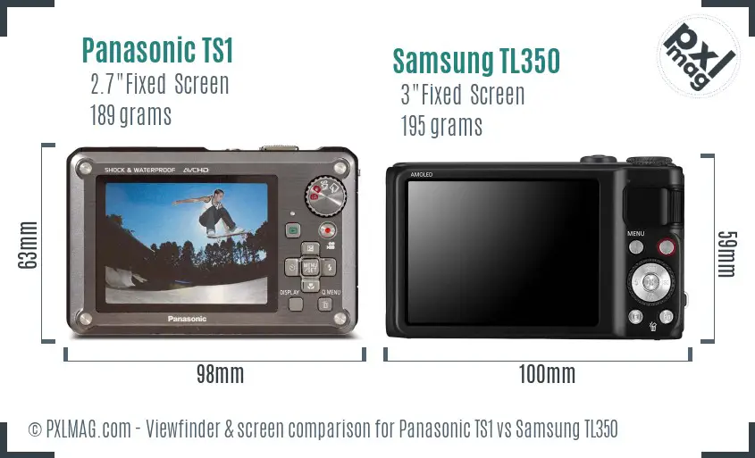 Panasonic TS1 vs Samsung TL350 Screen and Viewfinder comparison